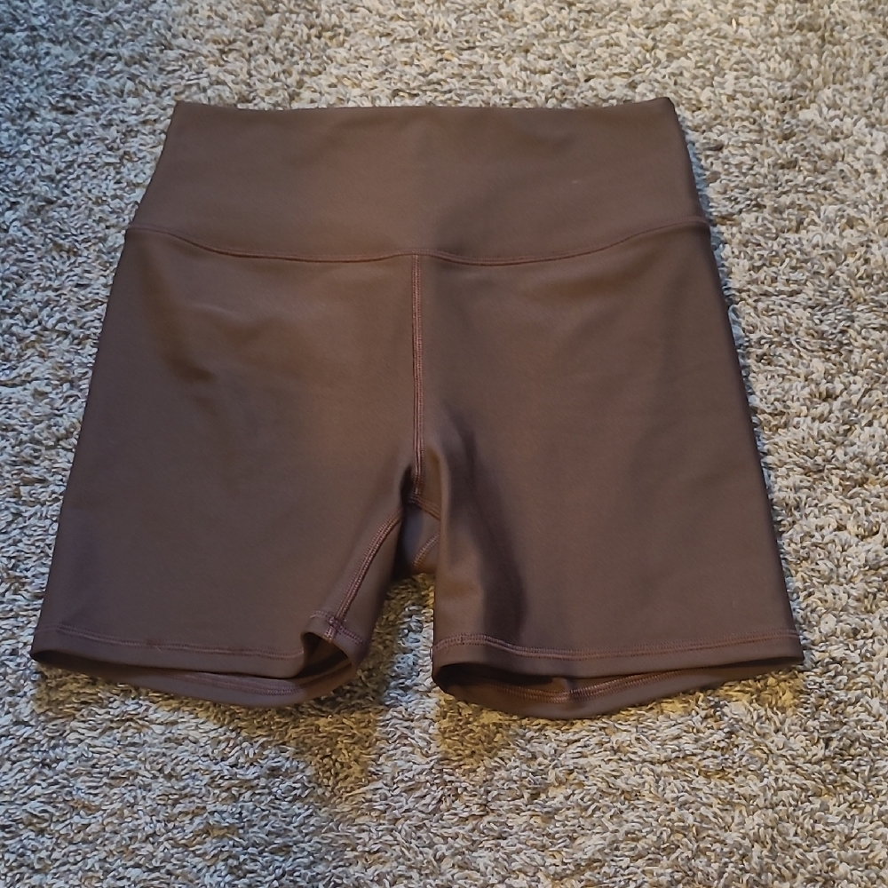 Abercrombie & Fitch Brown High-Waist Bike Shorts